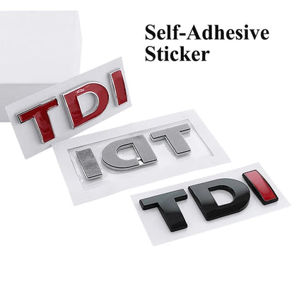 3D ABS Black Red Logo TDI Emblem Letters Decal Car Rear Trunk Badge TDI Sticker for VW Accessories