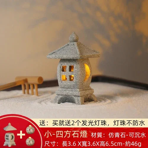 Landscape Decoration Fish Tank Micro Landscape Zen Style Ancient Style Japanese Stone Lantern Sand Table  Mini Decoration