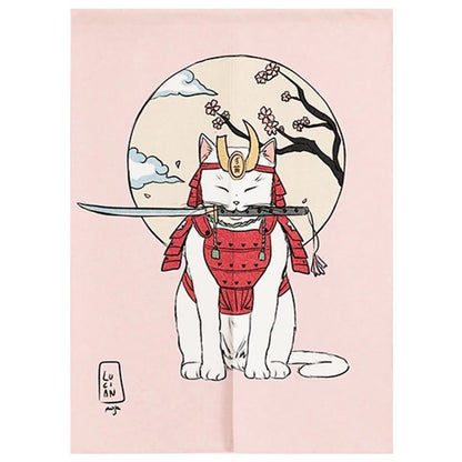 Japanese Ukiyo-e Tattoo Cat Noren Door Curtain Printed Doorway Curtain Kitchen Bedroom Entrance Decoration Hanging Half-Curtains