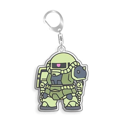 Keychain for Gundam MS-06S Zaku Ll White Cabin Backpack Pendant Anime Game Fans Gift Recycled Acrylic Decoration Rare Card Toy