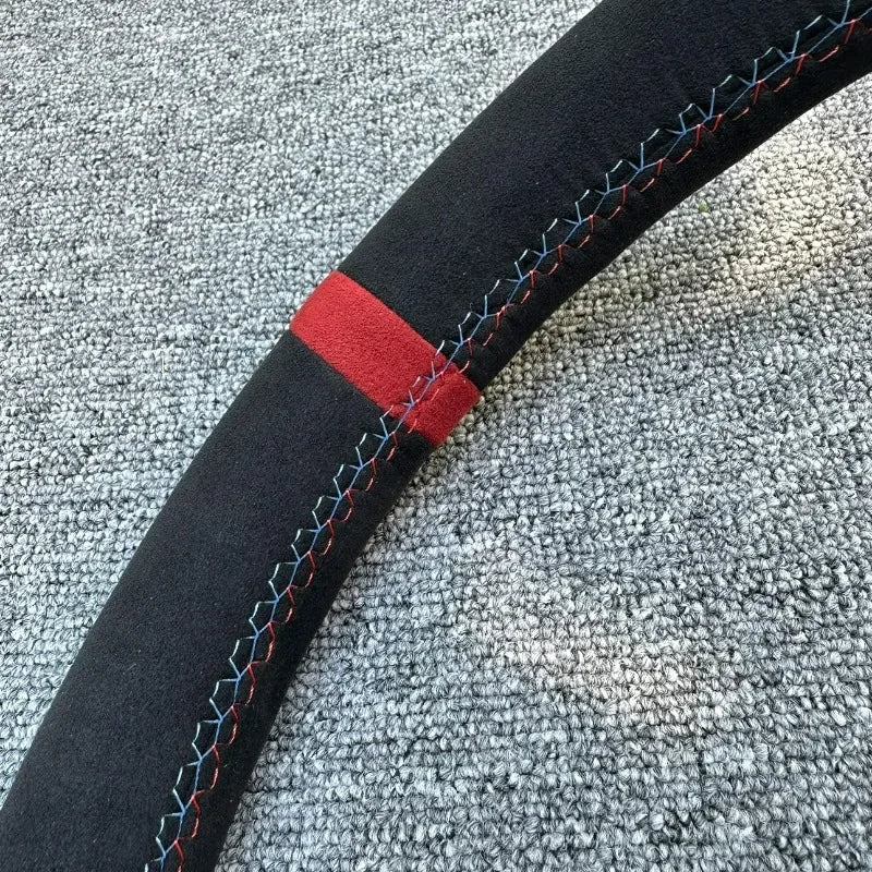 Hand Stitched Non-slip Car Steering Wheel Cover  for BMW M Sport G30 G02 X5 F40 F41 g82 M4 DIY Soft Suede Car Interior