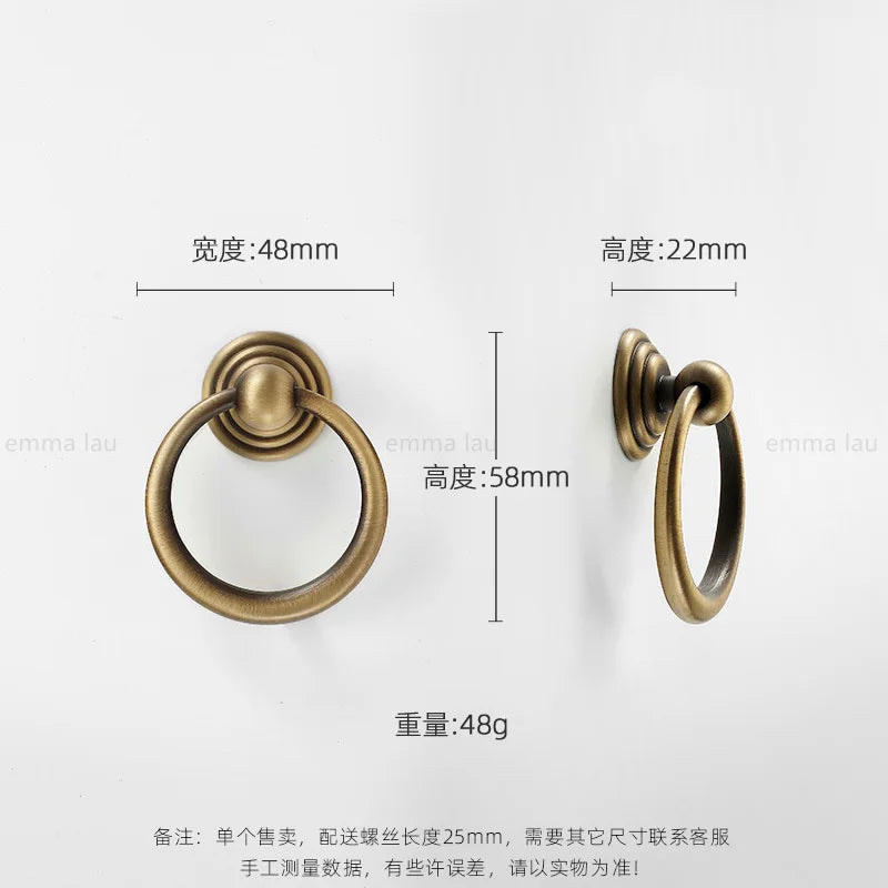 Light Luxury Brass Furniture Handles Retro Long Strip Cabinet Handles Round Door Drawer Knobs Kitchen Wardrobe Cupboard Pulls