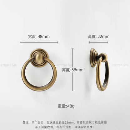 Light Luxury Brass Furniture Handles Retro Long Strip Cabinet Handles Round Door Drawer Knobs Kitchen Wardrobe Cupboard Pulls