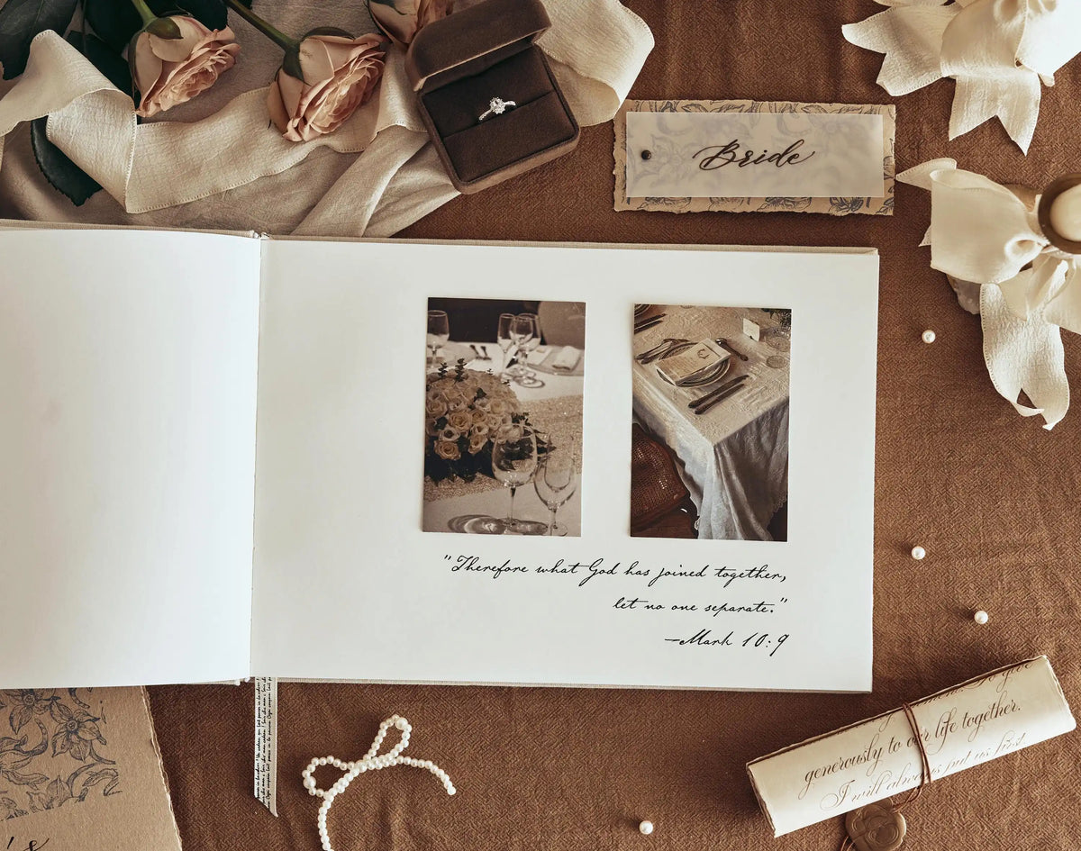 Custom Linen Wedding Guest Book Polaroid Photo Album Engagement Anniversary Scrapbook Reception Keepsake Book Birthday Book