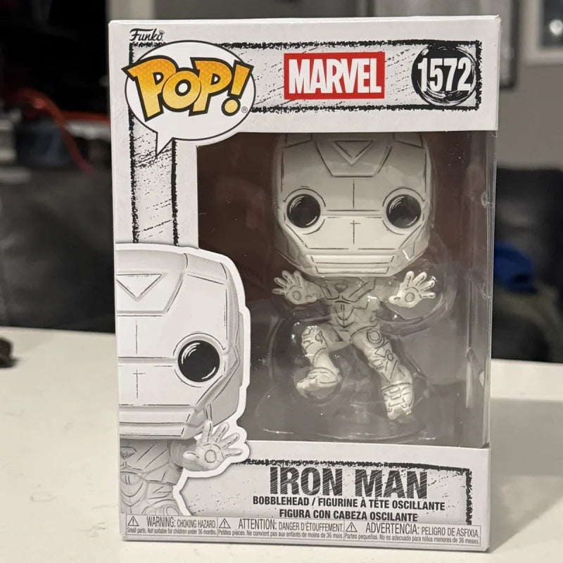Funko POP Marvel Hand-Drawn Sketch Version Scarlet Witch Iron Man Spider-Man Wolverine Figure Collectible Ornament Toy Gift