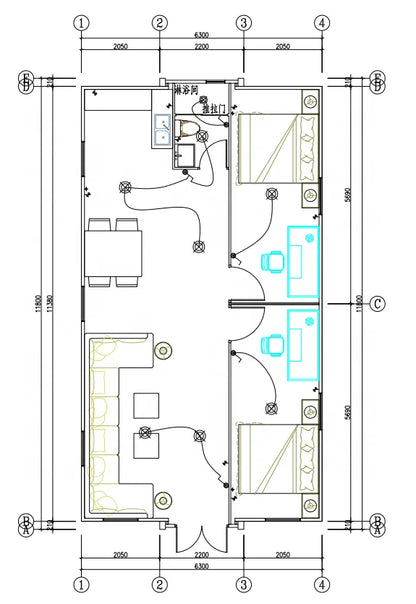 Customized Portable 2 Bedroom Steel Mobile Home Double Wing Folding Container House with Full Equipment Fast Assembly