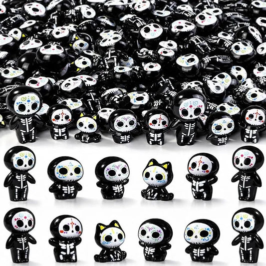 24pcs Halloween Mini Figurines Miniature Resin Ghost Toys Tiny Death Crafts for Halloween Party Favor Micro Fairy Garden Decor