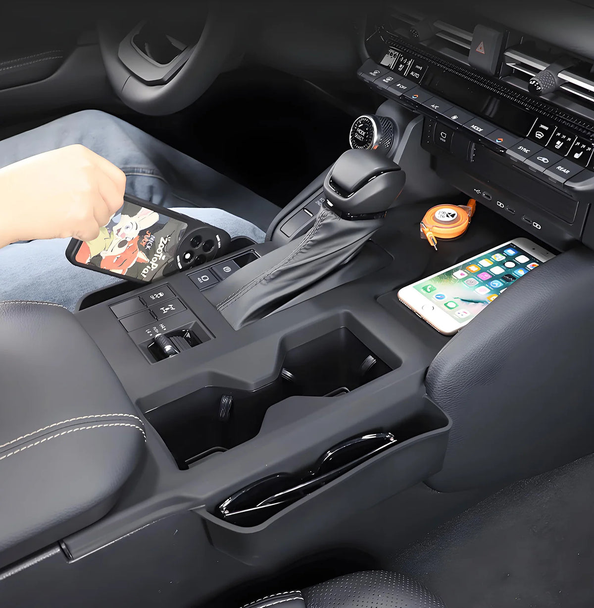 LHD RHD for Toyota Land Cruiser Prado J250 LC250 2024 2025 Silicone Gear Shift Panel Cover with Storage Box Console Organizer