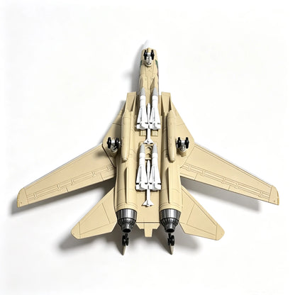 Tomcat Desert Camo Fighter Jet Building Block Model  Hobby Collectible Display Toy Gift for Boys