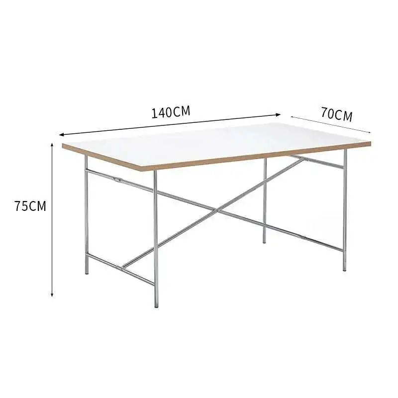Stainless Steel Leg Rectangular Solid Wood Conference Table Office Desk Writing Living Room Table Mesa Office Furniture KMOD