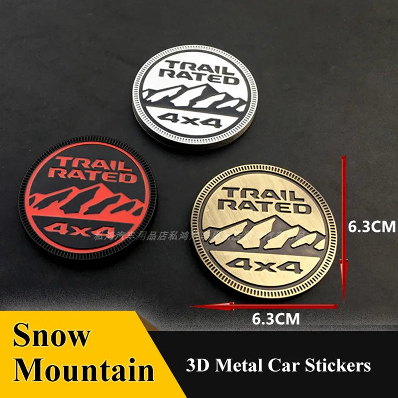 3D Metal Emblem 4X4 Trail Rated Badge High Country Logo Stickers For Jeep Wrangler Patriot Car Styling Car Stickers Accessories