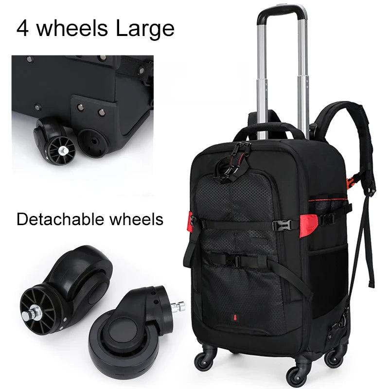 Trolley Photography Backpack Professional Camera Bag Trolley Travel Suitcase Video Photo Digital Camera Luggage Trolley Backpack