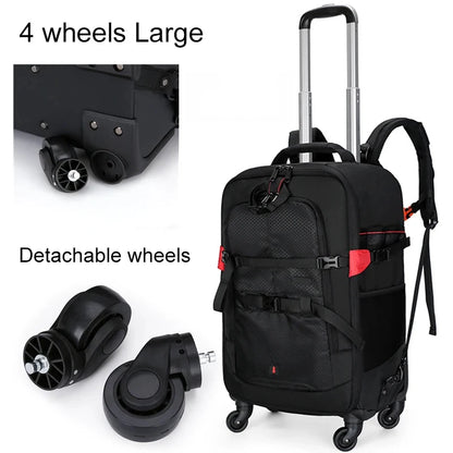 Trolley Photography Backpack Professional Camera Bag Trolley Travel Suitcase Video Photo Digital Camera Luggage Trolley Backpack