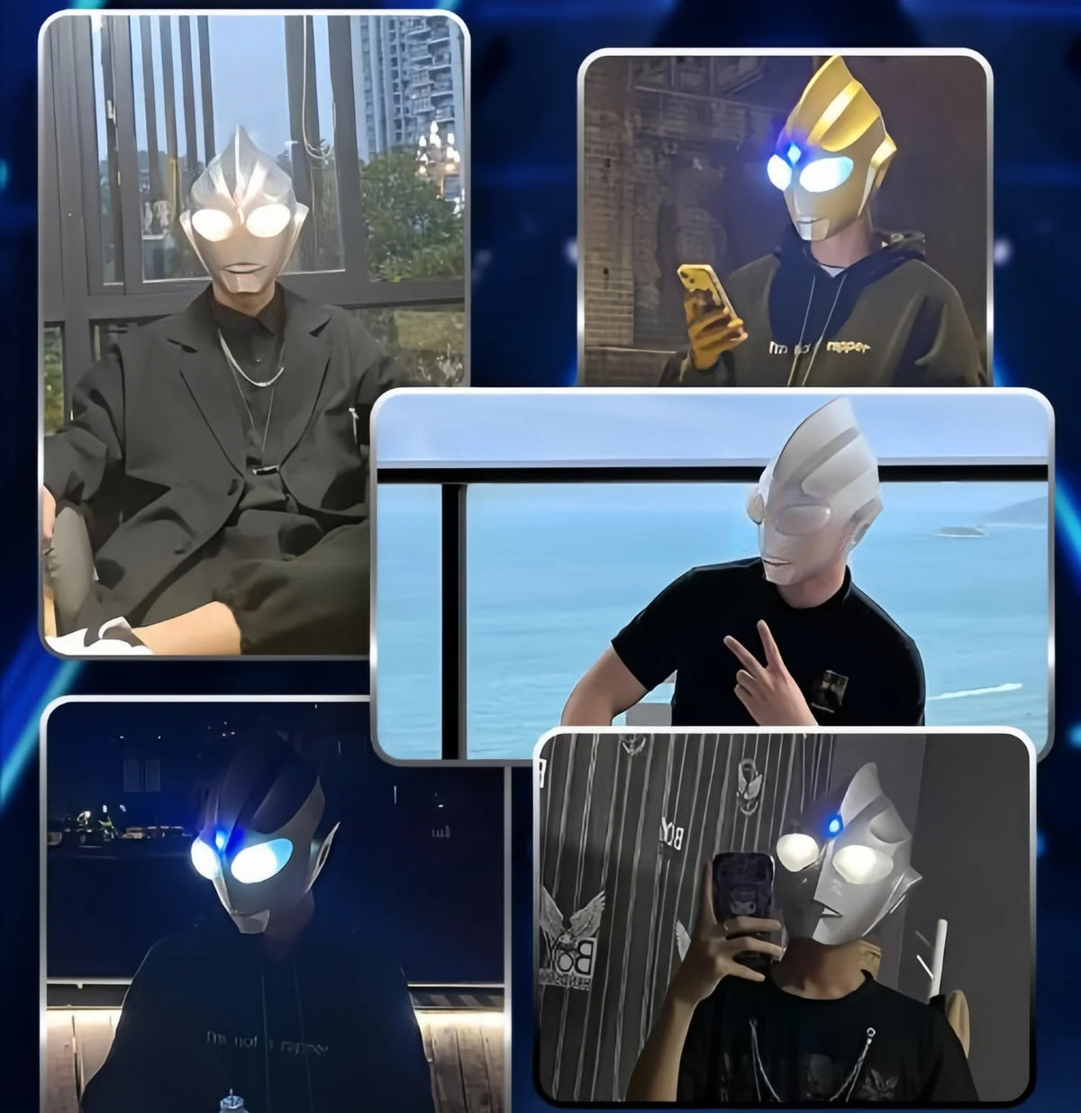 Anime Ultraman Headgear Tiga Helmet Glowing Mask Halloween Performance Cos Mask Switch Toy Adult Gift Cosplay Prop Gifts Toys