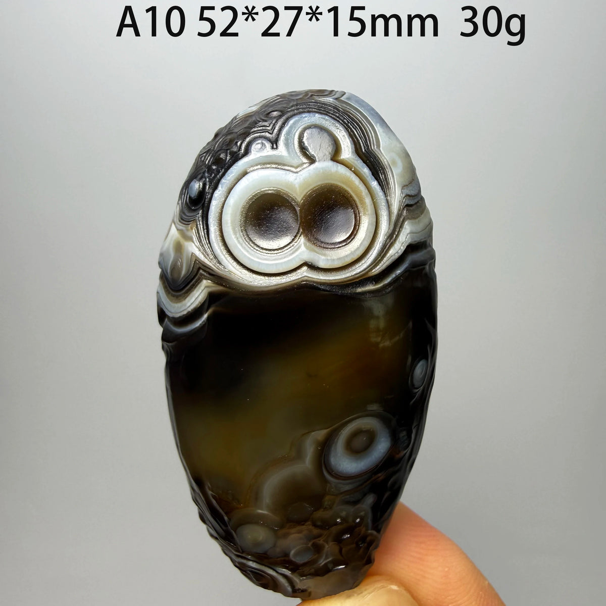 Natural Sardonyx Agate Alxa Gobi Eye Mineral Specimen Energy Crystal Chakra Reiki Healing Stone for Garden Home Decor  A4-2-24