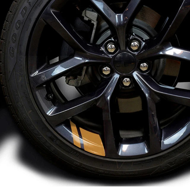 6PCS Reflective Car Wheel Decal Sticker Pressure Adhesive Auto Red Accessories Car Stickers Wheel Hub Decals