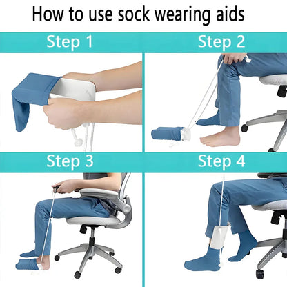 No Bending Sock Aid Easy On and Off Stocking U Shape Helper Easy On/Off Sock Aid Tool For Elderly Disabled Daily Use Elderly Car