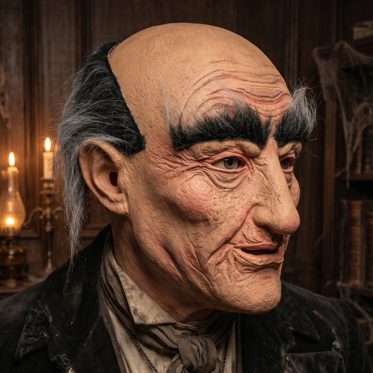 Scary Bald Old Man Full Face Mask, Latex Material, Cosplay Role-Playing Prop & Party Masquerade Decoration, Halloween Decoration