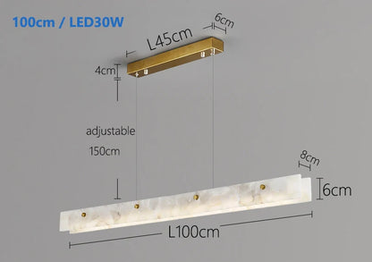 Natural Marble Pendant Light LED Minimalist Chandelier Hanging Ceiling Fixtures for Kitchen Island Dining Room Bar