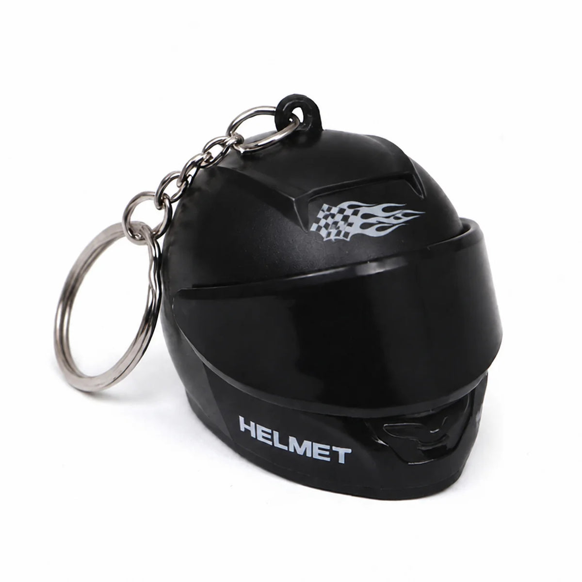 Cool Motorcycle Helmet Keychain with Light Creative Mini Helmet Key Chain for Bags and Keys, Night Warning Light