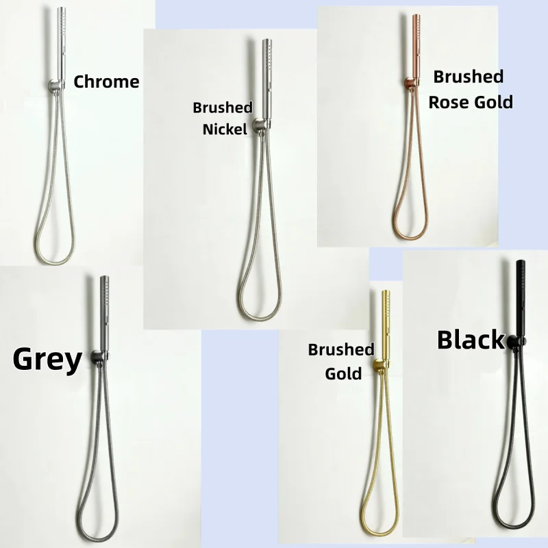 Brushed Nickel Stainless steel Hand Shower Head with 1.5M Hose Water Saving Handshower Shower Brass Bracket Accessor