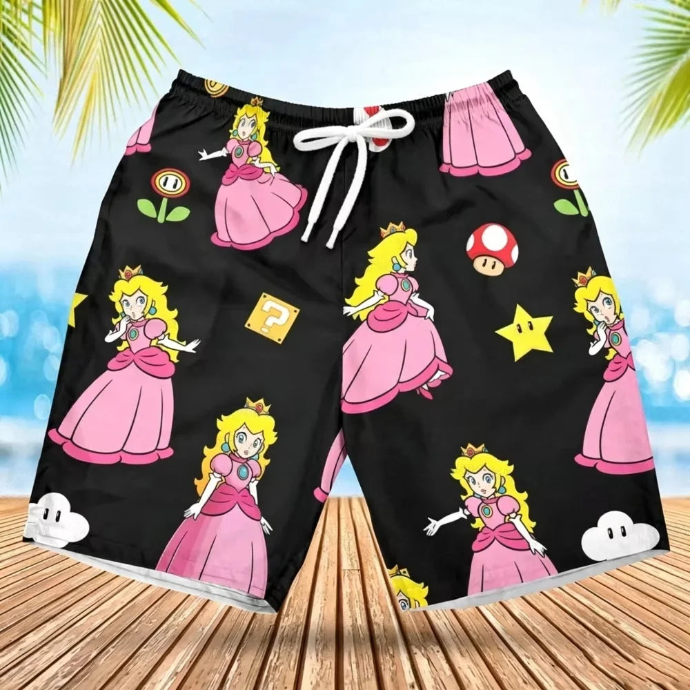 2026 Summer Men's Women's Quick-Drying Beach Shorts Luigi Yoshi Printed Shorts for Beach Swimming Pools Gyms and Outdoor Sport