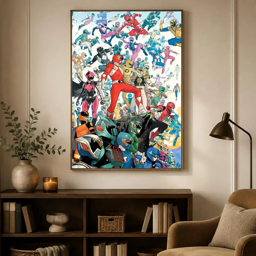 Mighty Morphin Power Rangers Poster PP Paper Decorative Wall Art for Living RoomsBedrooms Bars Cafes Stylish Home Decor Gift