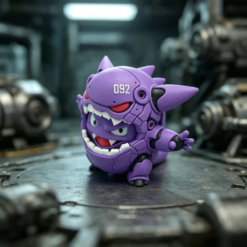 Pokemon Gengar Mecha Action Figure Mechanical Style 3D Model Doll Anime Desktop Decoration Collectible Toy Perfect Gift for Fans