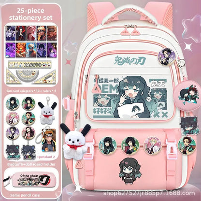Demon Slayer large capacity cartoon elementary school backpack for boys and girls itabag Nezuko collaboration