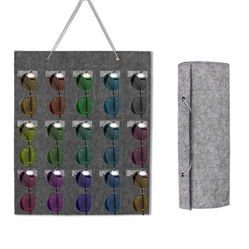 NEW Eyeglass Sunglasses Organizer Hanging Wall Glasses Holder Storage Display Pocket Mount Hanger On Wall High Quality