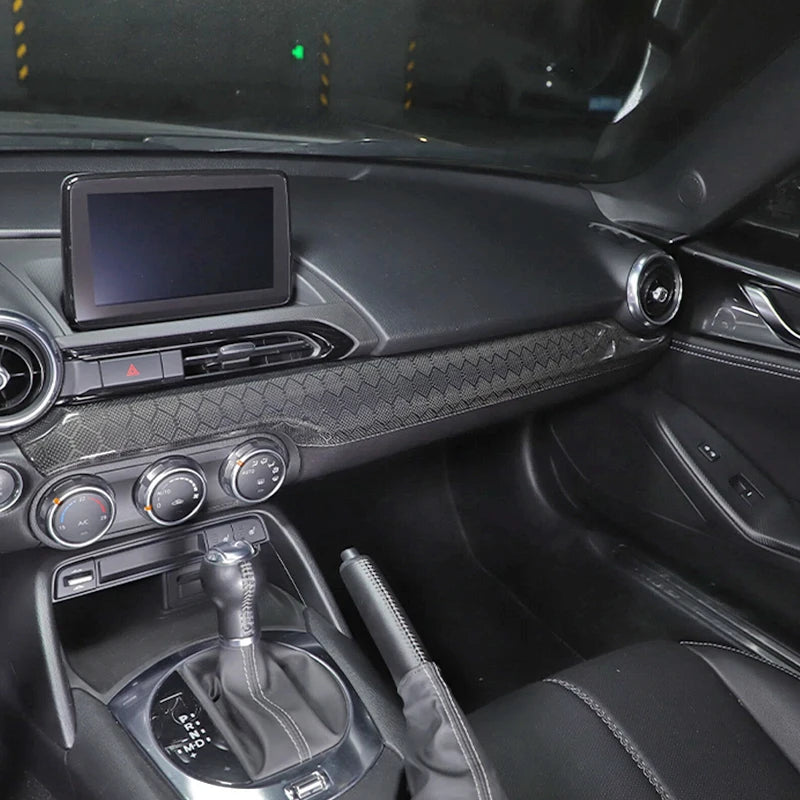 For Mazda MX-5 ND Miata Fiat/Abarth 124 2016-2026 Real Carbon Fiber Car Center Console Dashboard Cover Interior Accessories L/R