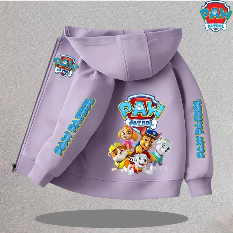 Paw Patrol Kids Thin Hooded Coats Anime Chase Zipper Sweatshirts Outwear Fashion Spring Fall Hoodies Sportwear Children Clothes