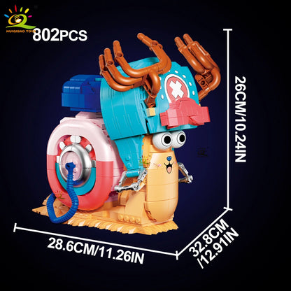 HUIQIBAO MOC Snail Insect Model Building Block Phone Bug Series Bricks Set Construction Toy For Children Desk Home Decoration