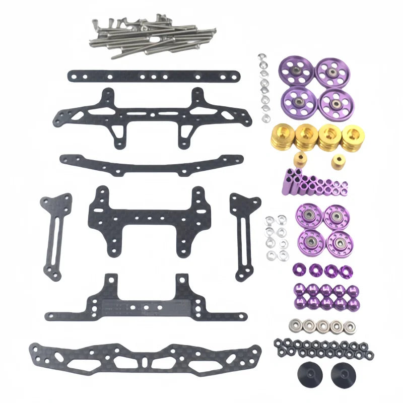 1SET Tamiya Four-Wheel Drive Vehicle VZ Chassis Modification Kit - Advanced Off-Road Lightweight Upgrade Accessories DIY 4WD