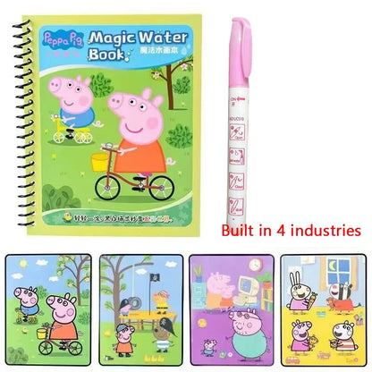 Peppa Pig Watercolor Painting Book Baby Brainstorm Development Graffiti Water Sketchpad Children's Toy Birthday Gift