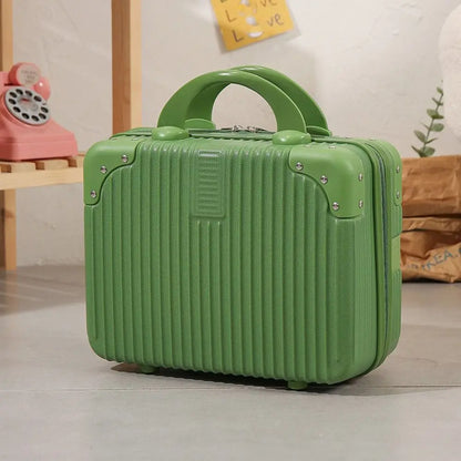Hot Cosmetic Box 14 inch Mini Travel Suitcase Cosmetic Box Hand Luggage Organizer Makeup Case Small Password Box Boarding Case