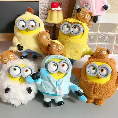 Minions Bob & Tim Better Together Series Keychains Cartoon Dolls Kawaii Plush Pendant Backpack Charms Collect Toys Fans Gift