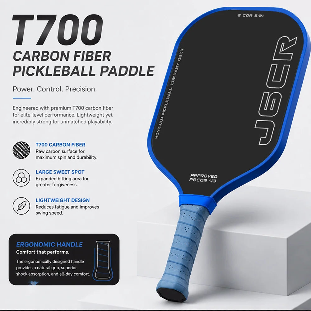 J6CR Pickleball Paddle CFC Carbon Fiber Foam Core Dynamic PowerFlex Rough Surface Power Rebound 5th Gen USAPA Approved