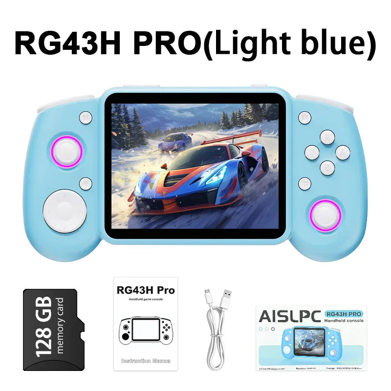 RG43H PRO Retro Handheld Game Console 22000+ Games 4.3" IPS Screen Dual System 4000mAh 2.4G WIFI Portable Handheld Video Player