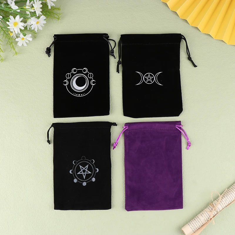1Pc Velvet Tarots Oracle Cards Storage Bag Runes Constellation Witch Divination Accessories Jewelry Dice Drawstring Pouch