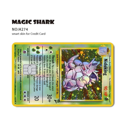 Charizard Gyarados Venusaur Blastoise Mewtwo Squirtle Snorlax Holographic Laser Credit Debit Card Film Skin Sticker