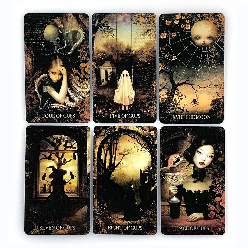 New Grim Tales Tarot Cards 78 Tarot Deck English Version Mysterious Divination Edition Board Game, Meditation & Party Games