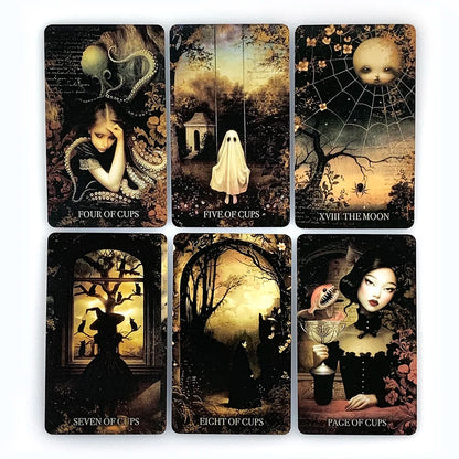 New Grim Tales Tarot Cards 78 Tarot Deck English Version Mysterious Divination Edition Board Game, Meditation & Party Games