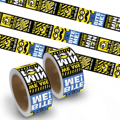 Little Yellow Cute Roll-packed Cartoon Waterproof PVC Sticker Tape Long Warning Trendy Brand Sticker 5 Meters Per Roll