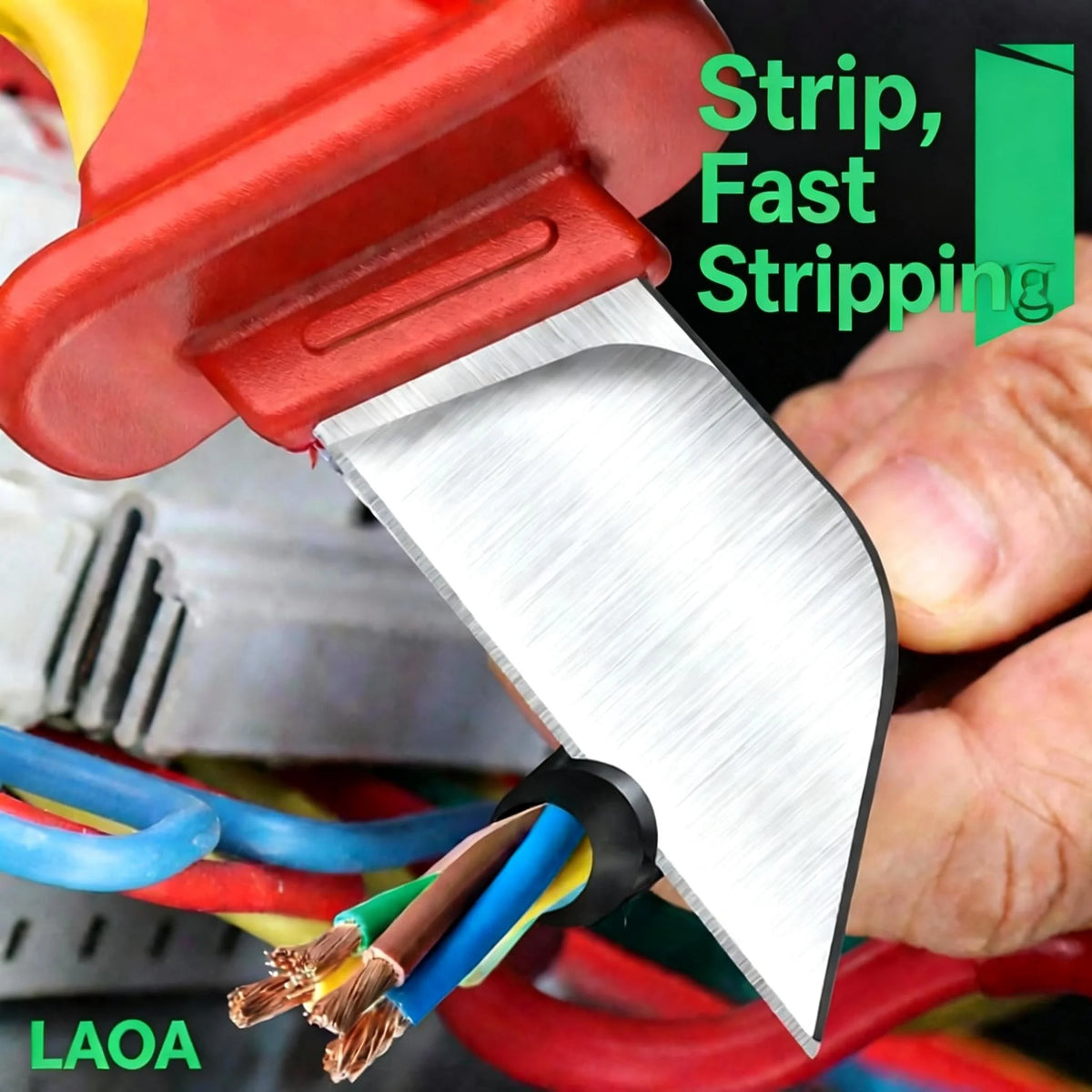 LAOA Insulated Electrician's Knife Voltage-Resistant Cable Cutter Stripping Tool with Straight Blade Specialized Wire Stripper