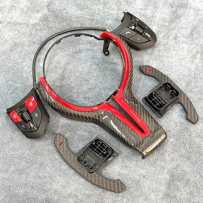 M power Steering Wheel Covers Car Carbon Fiber M sport Steering Wheel Trim for BMW M2 F87 M3 F80 M4 F82 M5 F10 M6 F06
