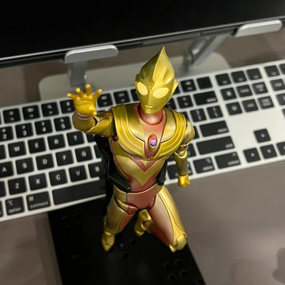 In Stock Blokees Co-brand Glitter Tiga Action Figure Light Up Ultraman Merch Figure Insulated Cup Transformable Watch For Fans