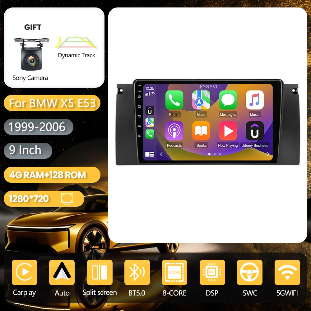 Android 16 Carplay Auto 2K Screen Car Radio Multimedia Player For BMW M5 E39 1995-2006 E53 X5 M5 2din Autoradio Stereo Head Unit