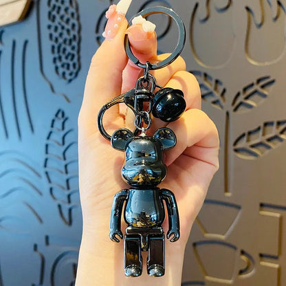 High Quality Black White Bear brick Action Figures Block Bear PVC DIY Keychain Keyring Pendant Paint Doll Mini Brick Figure Toys