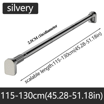 Adjustable Stainless Steel Shower Curtain Rod Clothes Drying Rack No-Drill Telescopic Pole for Laundry Room Bathroom